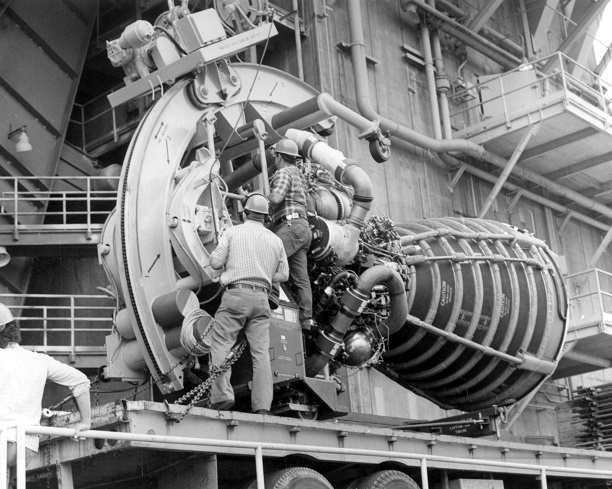 A Space Shuttle Main Engine inspection